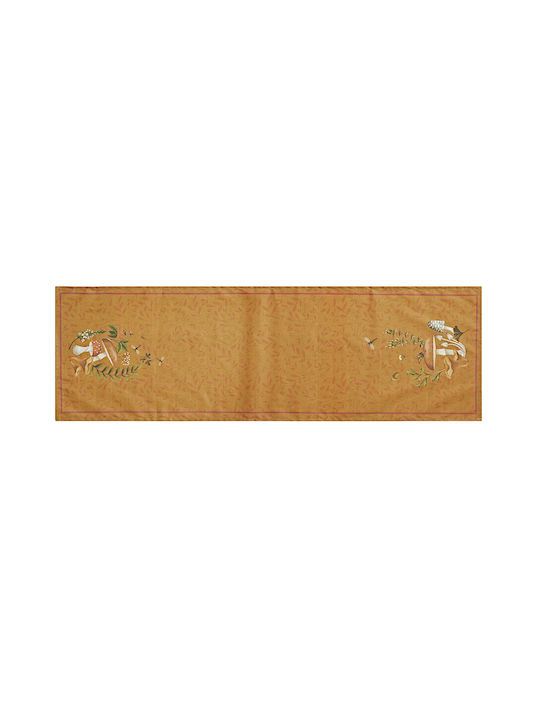 Kentia Ράνερ Βαμβακερό Σετ 2τμχ Mushroom Ocher 50x160εκ.