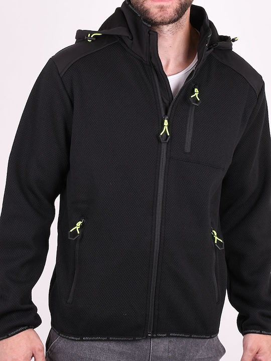 Dsplay Men's Sweatshirt Jacket with Hood Black