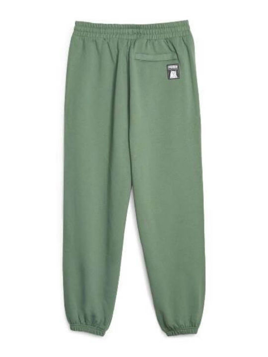 Puma Men's Sweatpants with Rubber Green