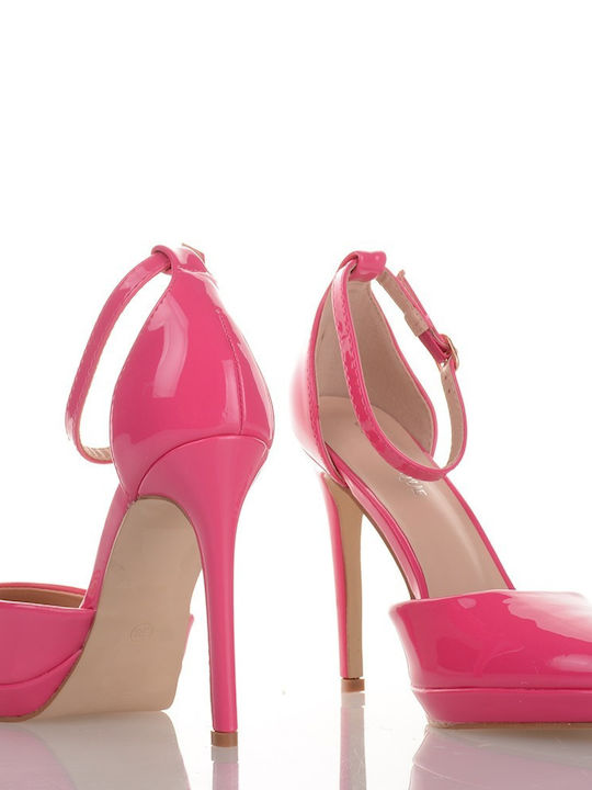 Famous Shoes Patent Leather Fuchsia Heels