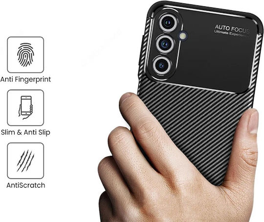 Ancus Umschlag Rückseite Silikon Schwarz (Samsung SM-M346 Galaxy M34)
