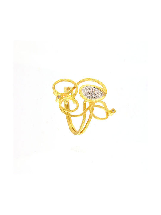 Ios Damen Ring mit Diamanten aus Gold 18K