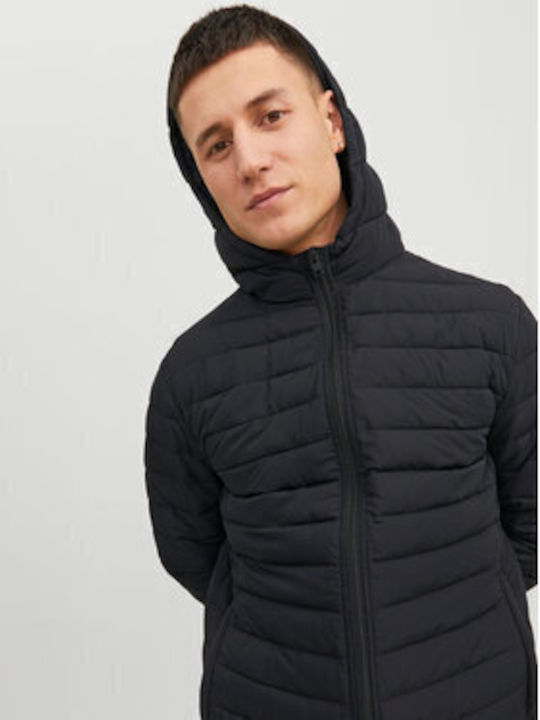 Jack & Jones Men's Winter Puffer Jacket Windproof Black