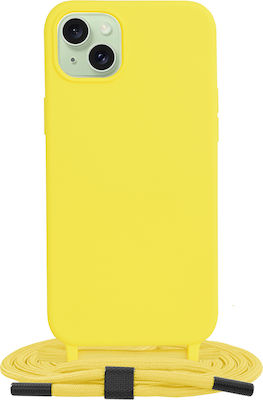 Techsuit Lanyard Back Cover with Strap Yellow (iPhone 15 Plus)