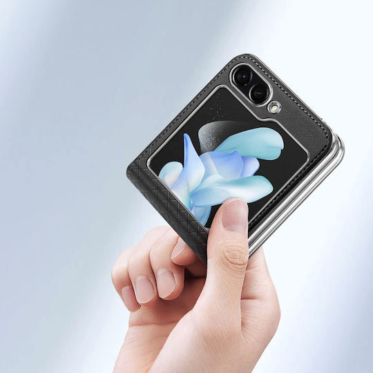 Dux Ducis Bril Back Cover Synthetic Leather Magnetic Black (Galaxy Z Flip5)