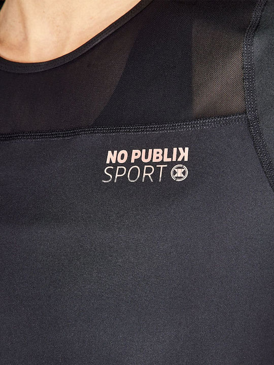 No Publik No Publik Feminin Sport Tricou cu Transparență Negru