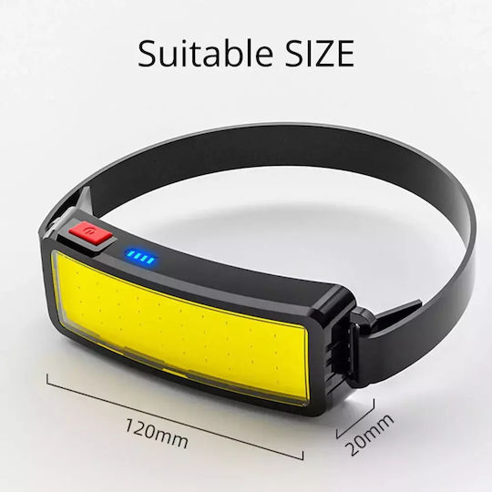 Ideahellas Rechargeable Headlamp LED IP64 with Maximum Brightness 1600lm Black