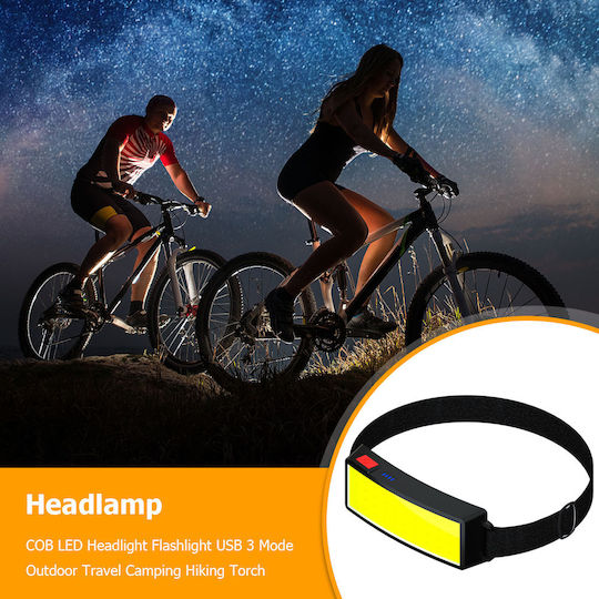 Ideahellas Rechargeable Headlamp LED IP64 with Maximum Brightness 1600lm 3pcs Black