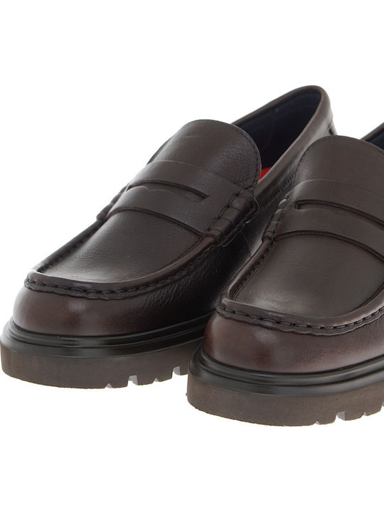 Δερμάτινα Ανδρικά Loafers σε Καφέ Χρώμα