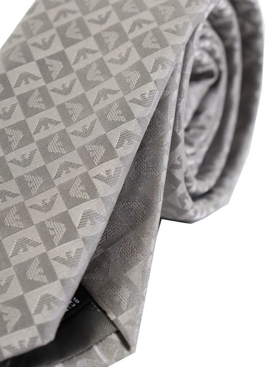 Emporio Armani Men's Tie Silk Monochrome in Gray Color