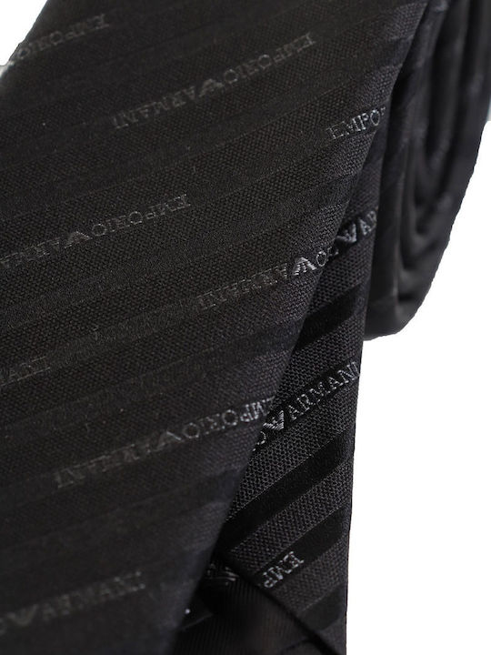 Emporio Armani Men's Tie Silk Printed in Black Color