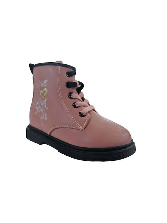 Adam's Shoes Kids Boots with Lace Pink