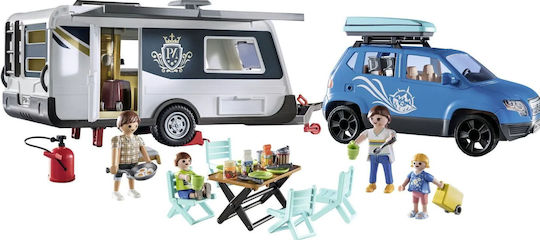 Playmobil Familienspaß Familienurlaub mit Wohnwagen-Anhänger für 4-10 Jahre