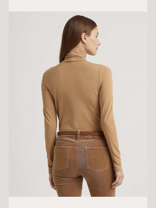 Ralph Lauren Women's Blouse Long Sleeve Turtleneck Brown