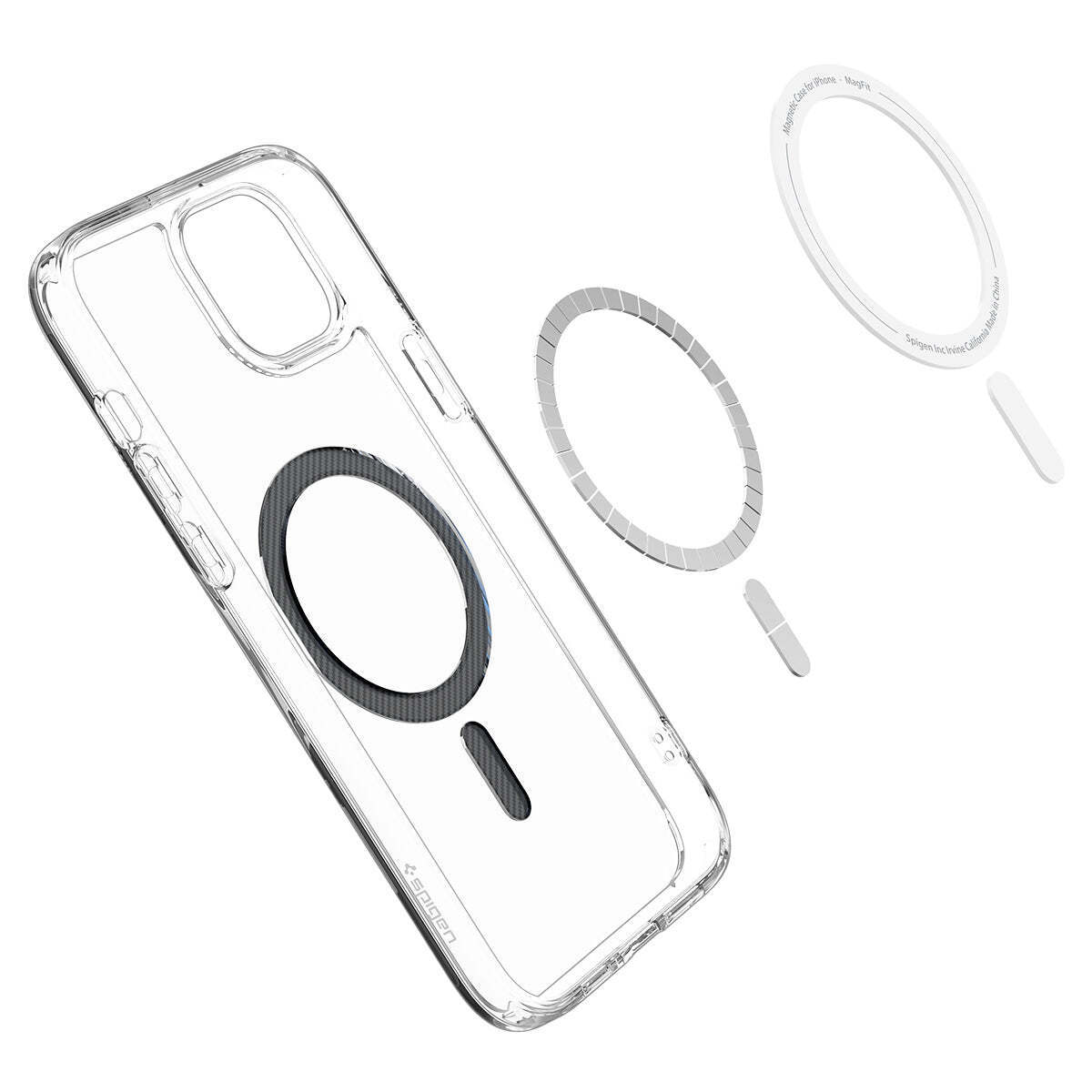 Spigen Apple iPhone 15 Ultra Hybrid Back Case Cover (Magfit Carbon Fiber)  ACS06805