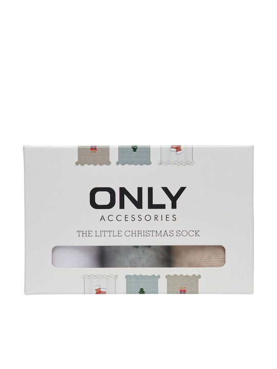 Only Christmas Women's Christmas Socks White 3Pack