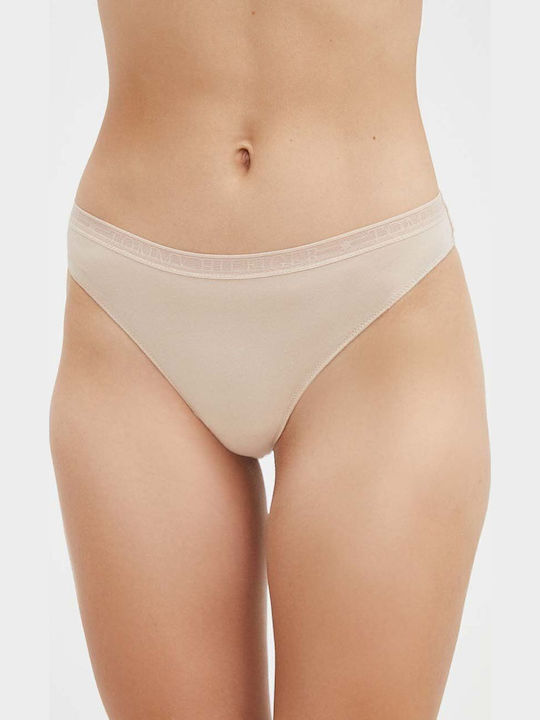 Βαμβακερά Γυναικεία String 3Pack με Δαντέλα Ροζ