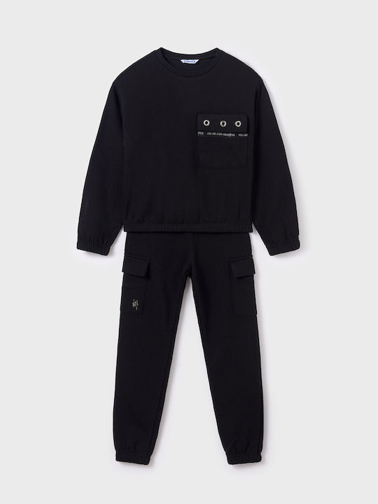 Mayoral Kids Sweatpants Set Black 2pcs