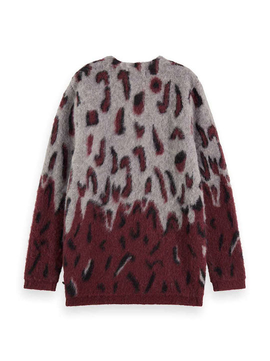 Scotch & Soda Jacquard Women's Cardigan Burgundy