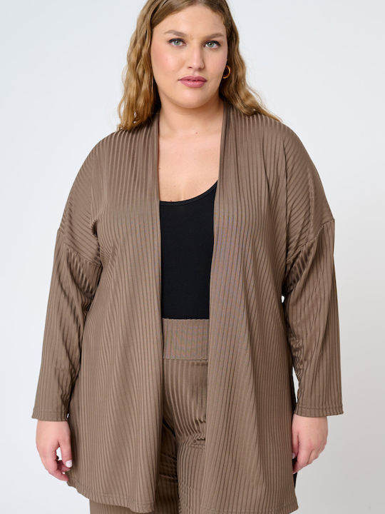 Jucita Lung Cardigan de damă Maro