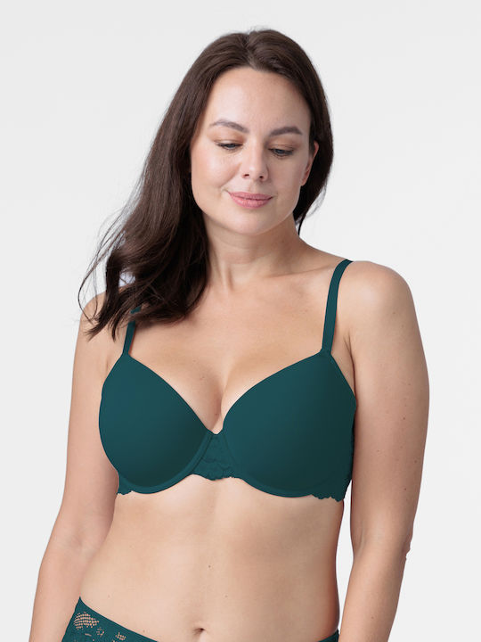 Bra with Light Padding Underwire Green