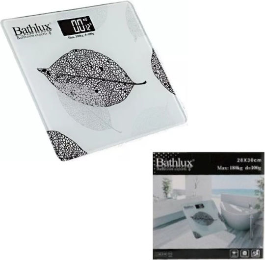 Bathlux Digitale Badezimmerwaage 180kg Weiße Leaves 90307