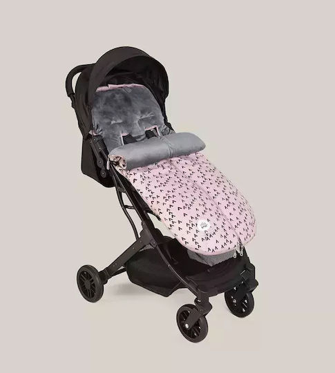 Interbaby Montan Universal Ποδόσακος Καροτσιού Ροζ με Βελούδινη Επένδυση 90x46εκ.