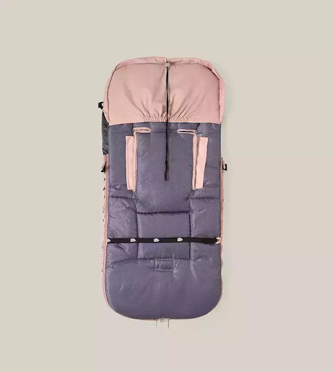 Interbaby Montan Universal Ποδόσακος Καροτσιού Ροζ με Βελούδινη Επένδυση 90x46εκ.