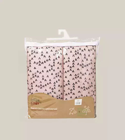 Interbaby Montan Universal Ποδόσακος Καροτσιού Ροζ με Βελούδινη Επένδυση 90x46εκ.