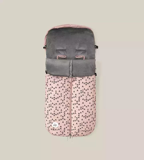 Interbaby Montan Universal Ποδόσακος Καροτσιού Ροζ με Βελούδινη Επένδυση 90x46εκ.
