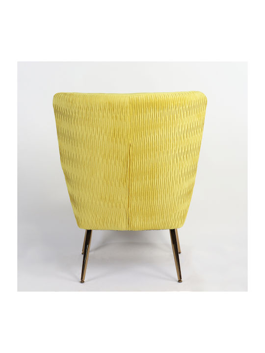 Koldenree Sessel mit Fußhocker Samt Gelb 74x72x91cm