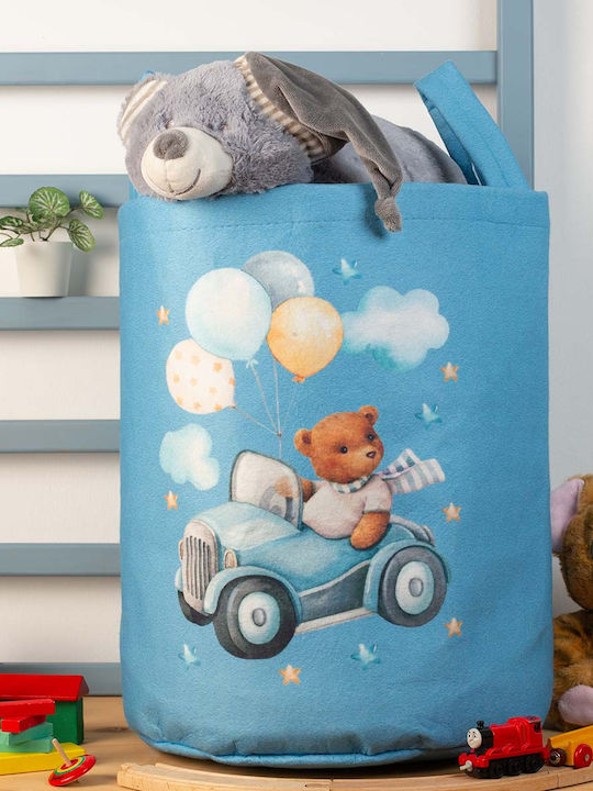 Dimcol Cutie de Depozitare Jucării pentru Copii din Țesătură Cute Driver 58 Albastru 45x30x50cm 1buc