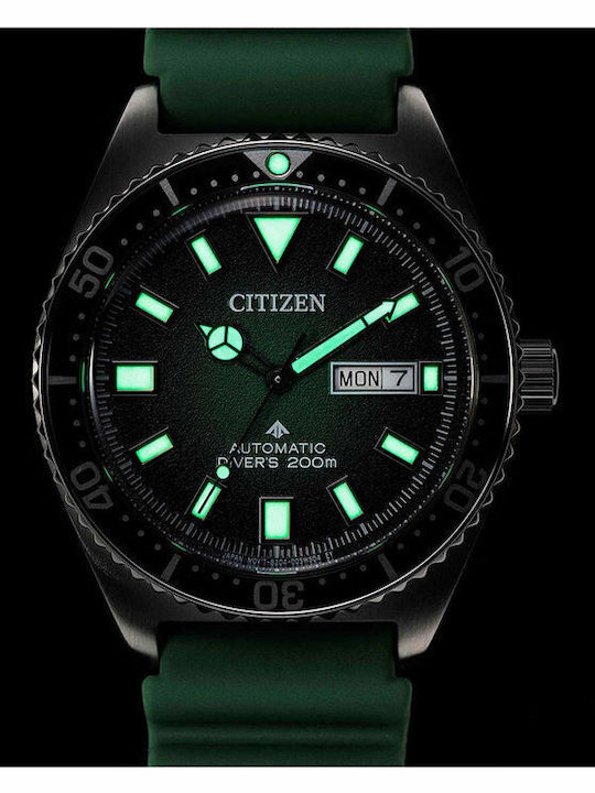Citizen Promaster Marine Ανδρικό Ρολόι Αυτόματο με Πράσινο Καουτσούκ Λουράκι