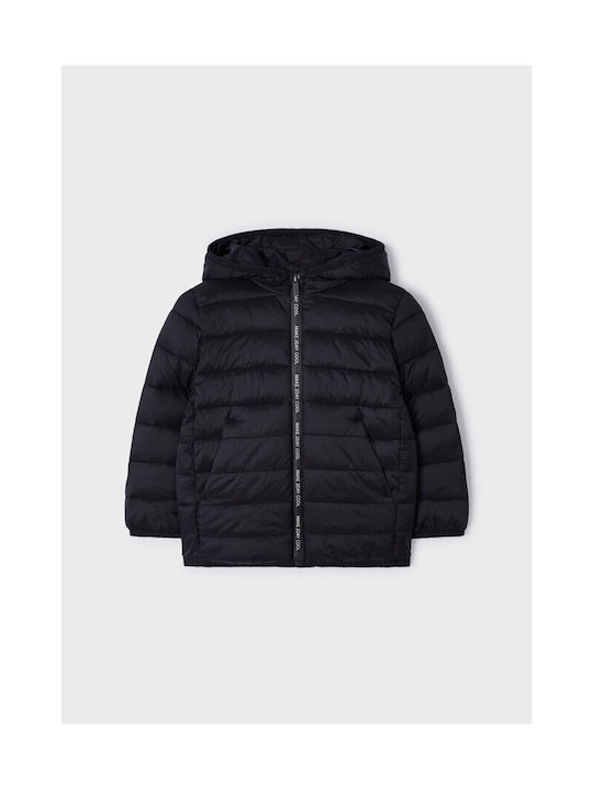 Mayoral Kids Quilted Jacket with Hood Gray