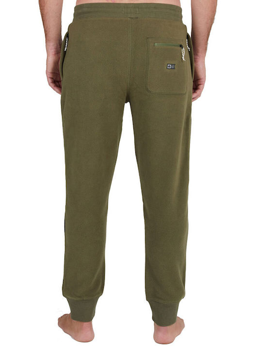 Salty Crew Men's Fleece Sweatpants with Rubber Khaki