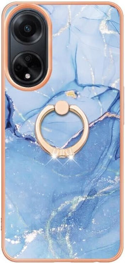 Electroplating Umschlag Rückseite Silikon Blau (Oppo A98)