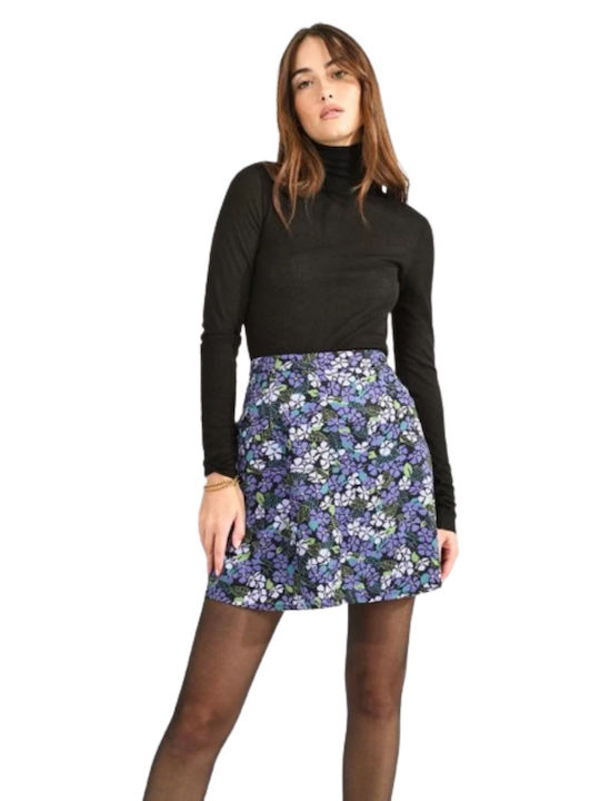 Molly Bracken Mini Skirt Floral in Purple color