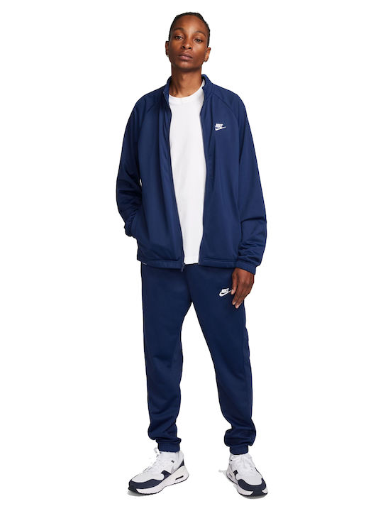Tracksuit Glossy with Elastic Navy Blue