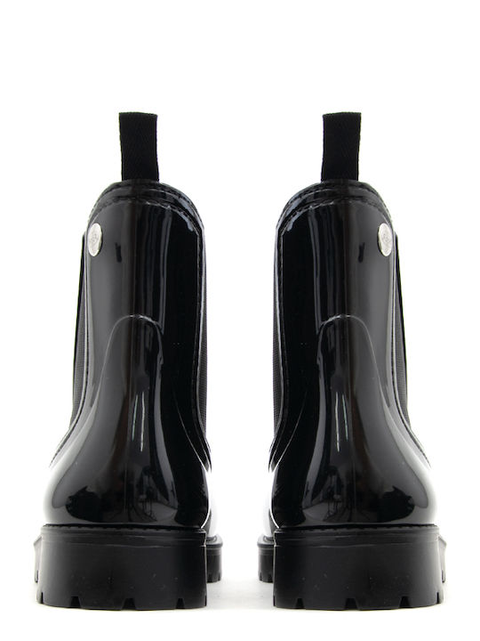 Women's Patent Leather Chelsea Boots Black