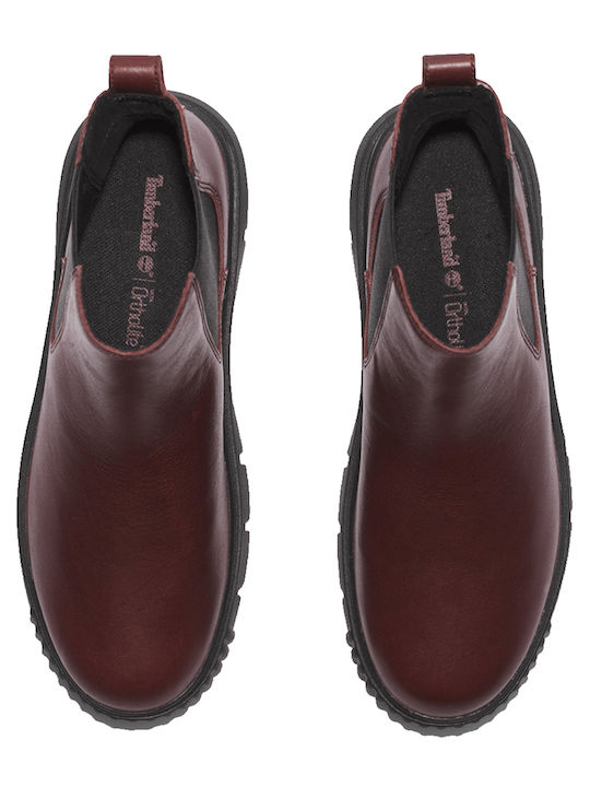 Greyfield Mid Leather Women's Chelsea Boots Burgundy