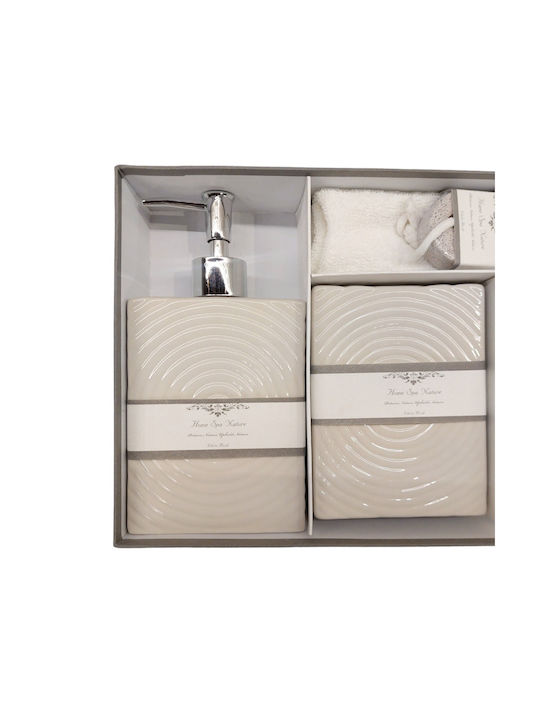 Set Accesorii Pentru Baie Porțelan Alb 5 Bucăți