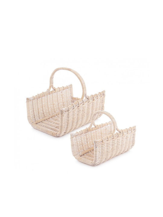 Wicker Decorative Baskets Set 2pcs Bizzotto