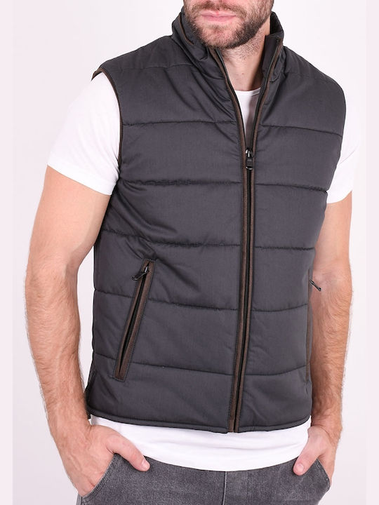 Zen And Zen Men's Sleeveless Puffer Jacket Gray