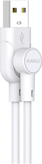 Kakusiga USB-A to Lightning Cable Λευκό 1m (KSC-374/WHITE/LT)