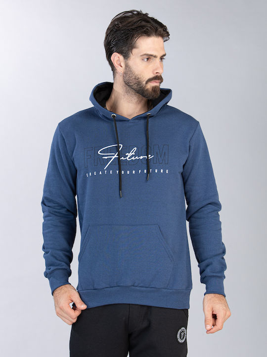 Restart Men's Hooded Sweatshirt Blue