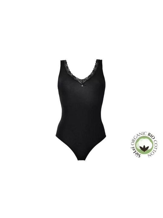 Sielei Bodysuit pentru femei cu dantelă Negru