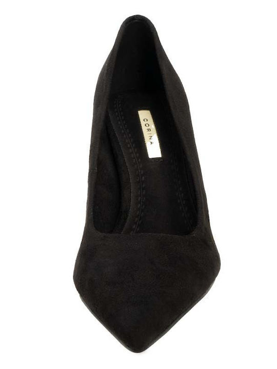 Synthetic Leather Black High Heels