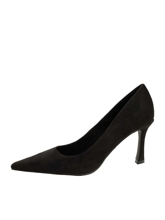 Synthetic Leather Black High Heels