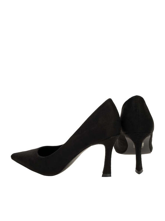 Synthetic Leather Black High Heels