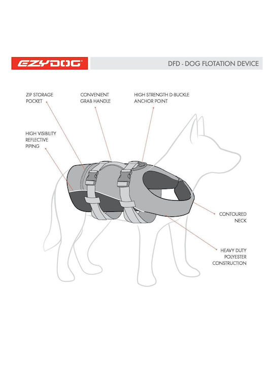 Ezydog Σωσίβιο Σκύλου Αδιάβροχο Κίτρινο